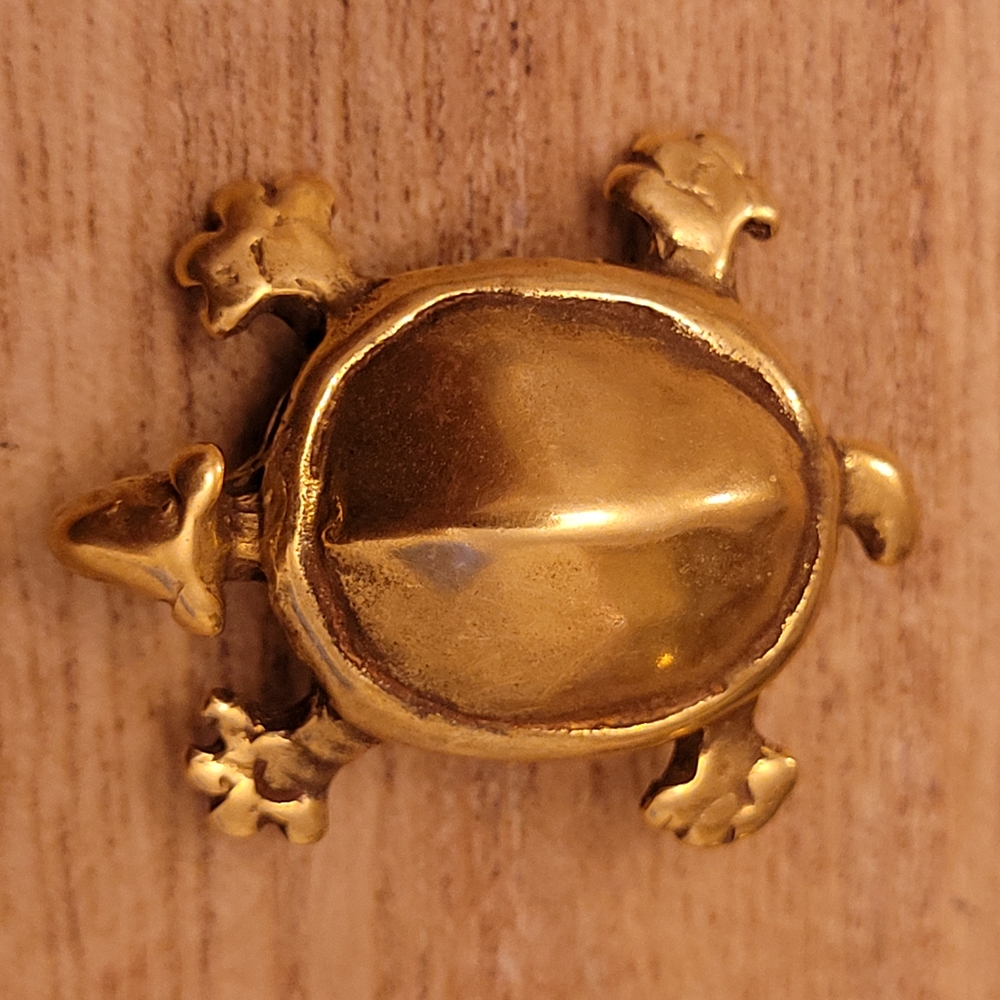 MMA Vintage Gold Turtle Pin Brooch